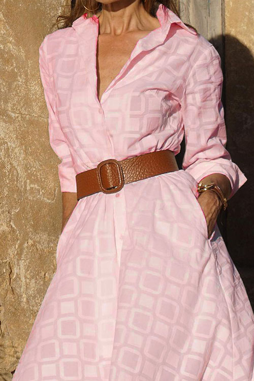 Nonnadress Stylish Check Printed Shirt Dress