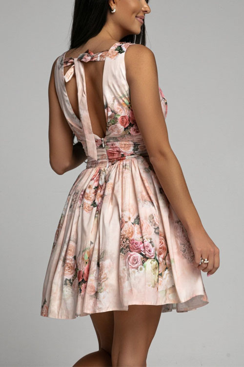 Secret Garden V-Neck Sleeveless Mini Dress