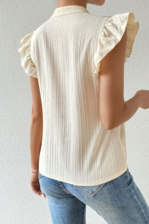 Nonnadress Floral Handmade Crochet V-Neck Covered Sleeve Shirt