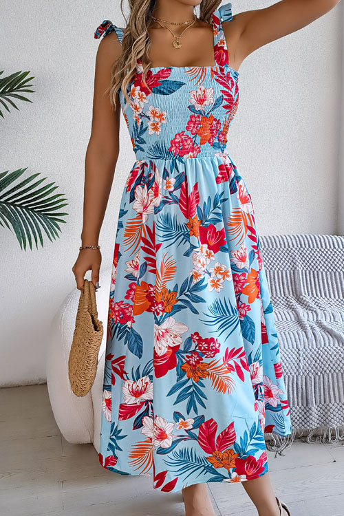 Nonnadress Floral Lace Up Waist Sling Skirt Holiday Beach Long Skirt