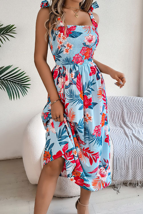 Nonnadress Floral Lace Up Waist Sling Skirt Holiday Beach Long Skirt