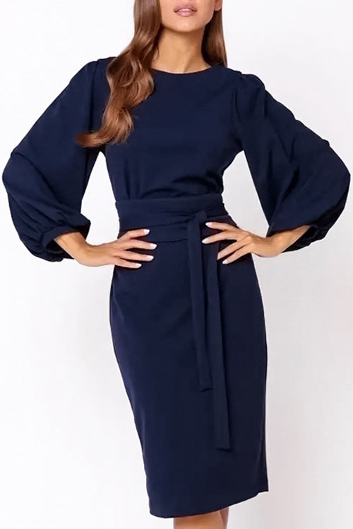 Nonnadress Spring Lantern Sleeve Pencil Bodycon Dress