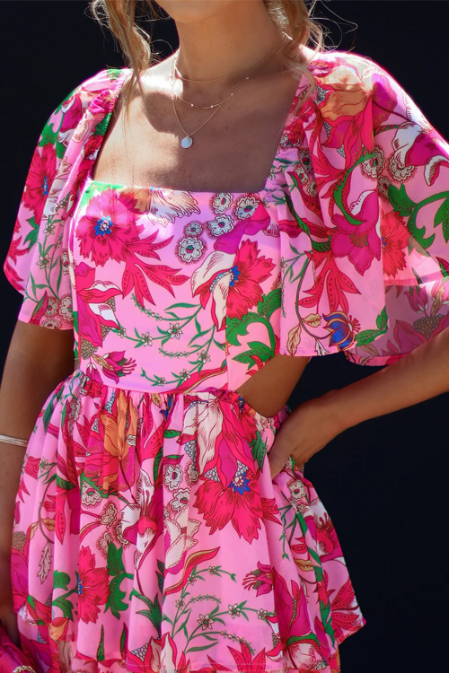 Nonnadress Floral Ruffle Multi Layers Flowing Long Dress