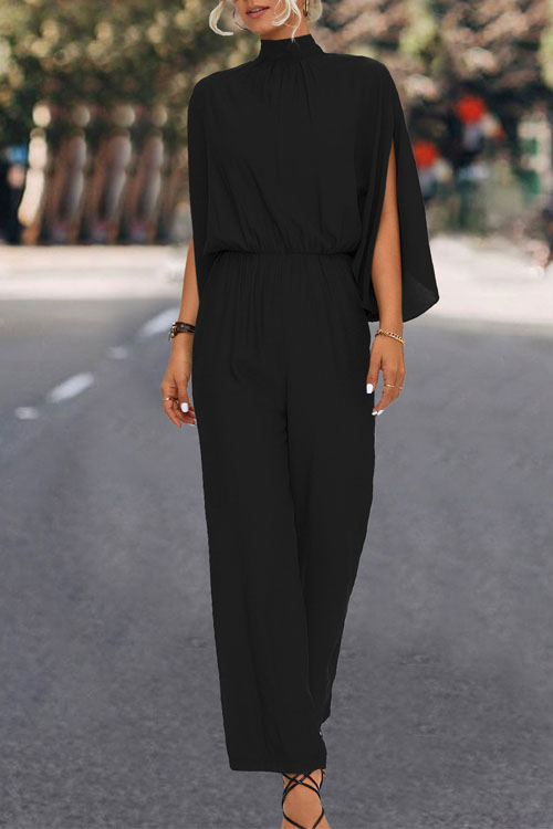 Nonnadress Turtleneck Batwing Sleeve Casual Party Jumpsuit