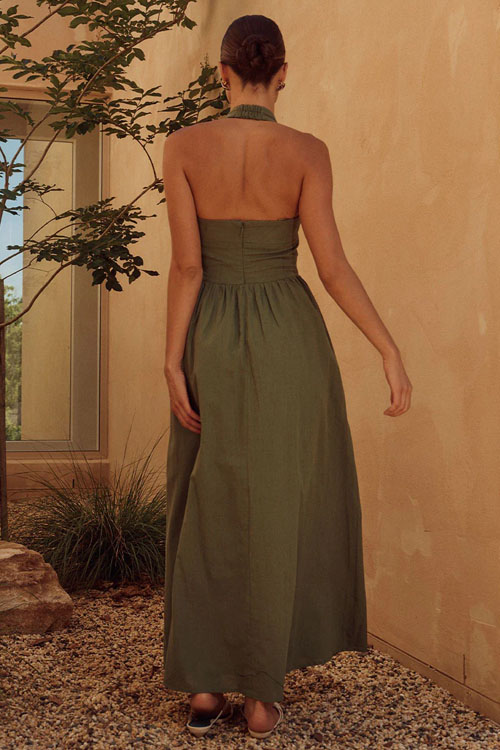 Nonnadress Wide Strap Halter Backless Dress