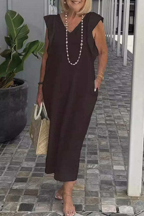 Nonnadress Summer Backless Tie Strap Flare Sleeve Cotton Linen Dress