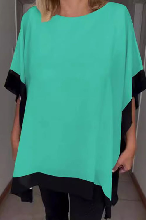 Nonnadress Round Neck Loose Batwing Sleeve T-shirt