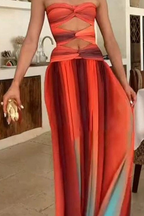 Nonnadress Vacation Travel Fashion Gradient Casual Dress