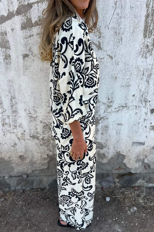 Nonnadress Spring and Summer Printed Shirt Long Pants Two-piece Suit