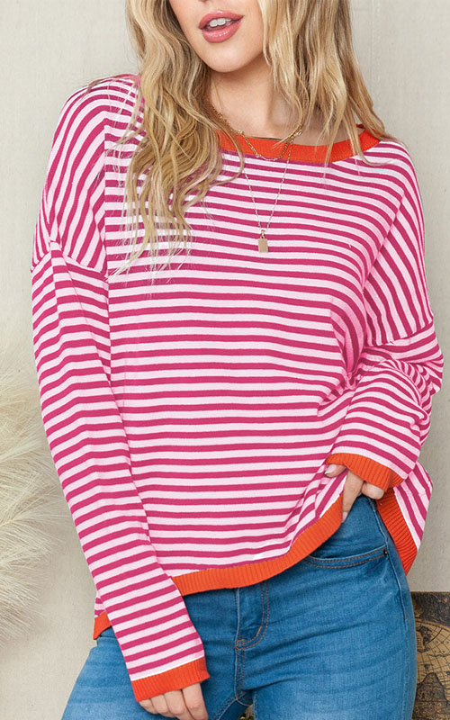 Nonnadress Loose Long Sleeve Knit Pullover Top