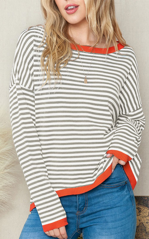 Nonnadress Loose Long Sleeve Knit Pullover Top