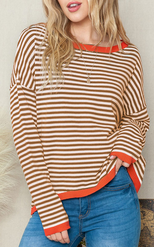 Nonnadress Loose Long Sleeve Knit Pullover Top