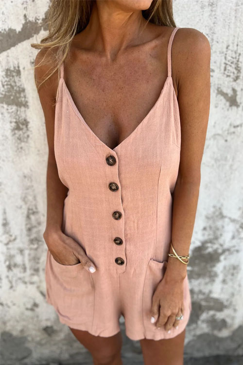 Nonnadress Cotton and Linen Casual Bow Five Shorts Jumpsuit