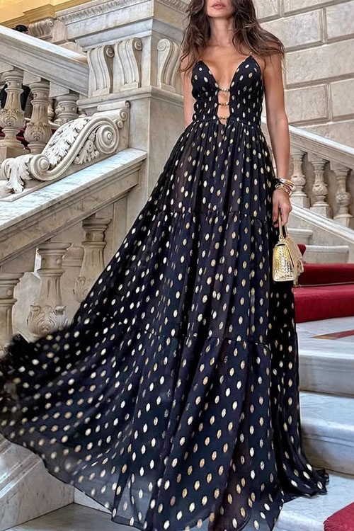 Nonnadress Halter Chiffon Printed Casual Loose Dres