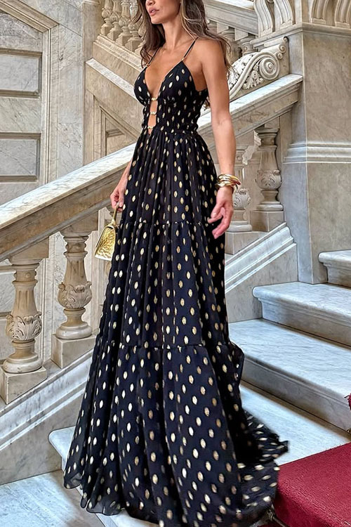 Nonnadress Halter Chiffon Printed Casual Loose Dres