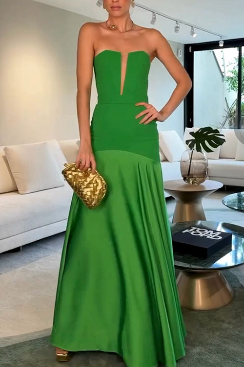 Nonnadress Satin Patchwork Wrap Chest Fairy Dress