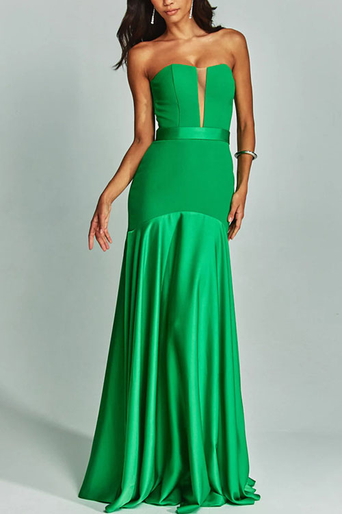 Nonnadress Satin Patchwork Wrap Chest Fairy Dress