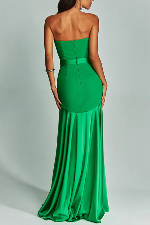 Nonnadress Satin Patchwork Wrap Chest Fairy Dress