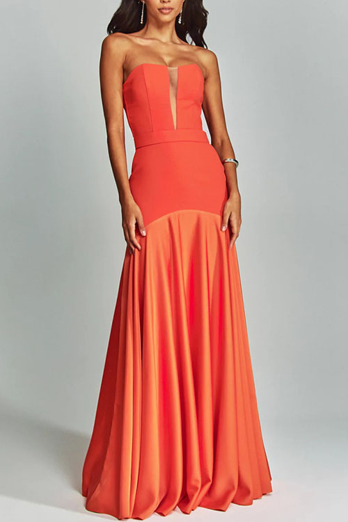 Nonnadress Satin Patchwork Wrap Chest Fairy Dress