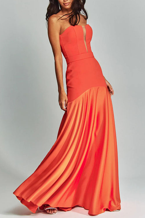 Nonnadress Satin Patchwork Wrap Chest Fairy Dress