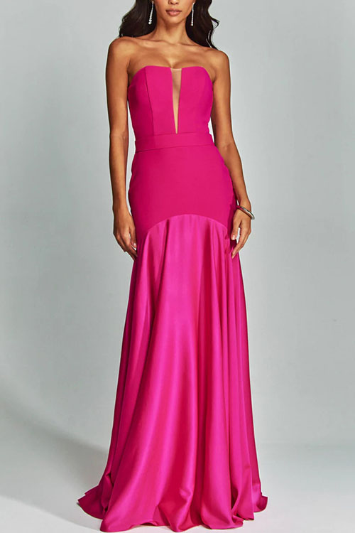 Nonnadress Satin Patchwork Wrap Chest Fairy Dress