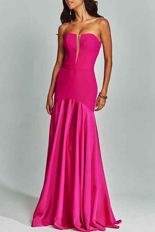 Nonnadress Satin Patchwork Wrap Chest Fairy Dress