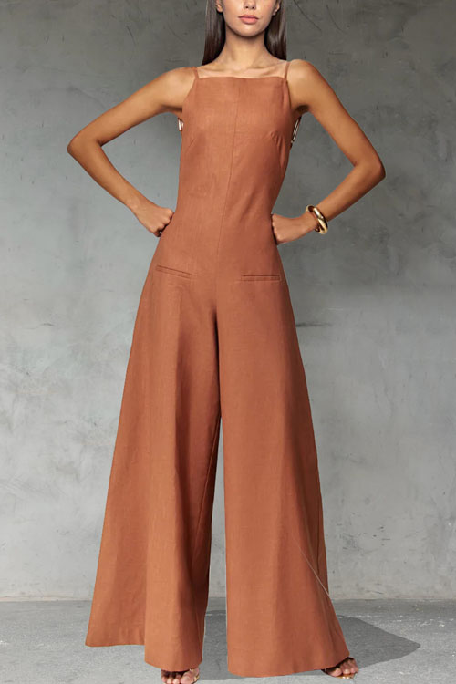 Nonnadress Halter Loose Vacation One Piece Wide Jumpsuit