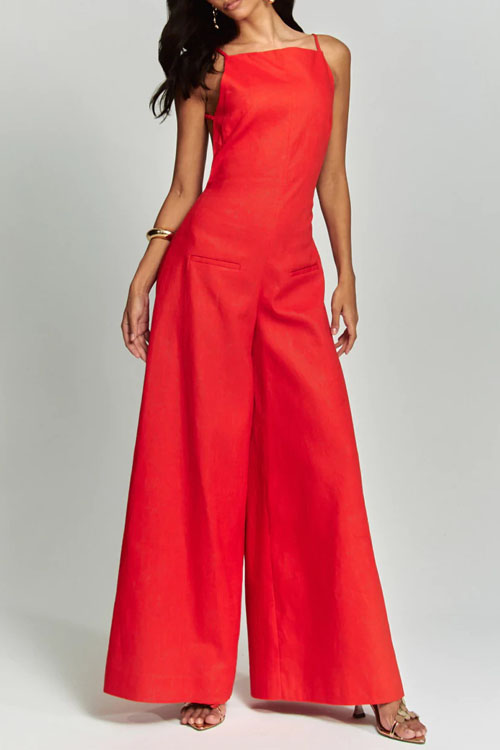 Nonnadress Halter Loose Vacation One Piece Wide Jumpsuit