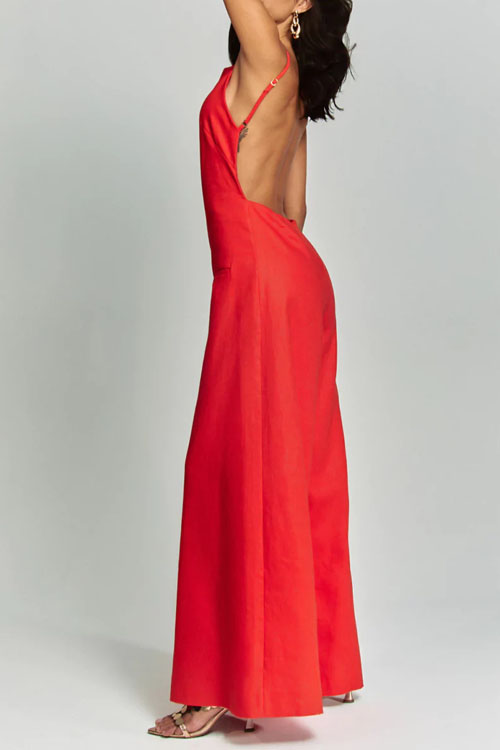 Nonnadress Halter Loose Vacation One Piece Wide Jumpsuit