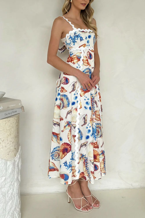 Nonnadress Printed Halter Patchwork Dress