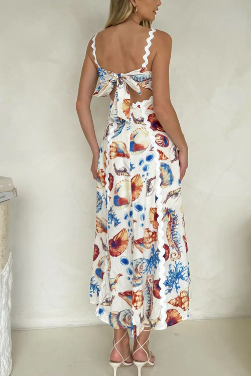 Nonnadress Printed Halter Patchwork Dress