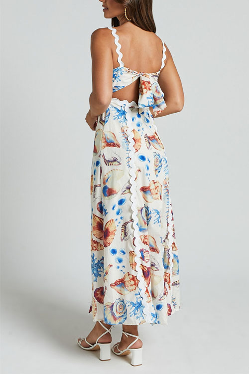 Nonnadress Printed Halter Patchwork Dress