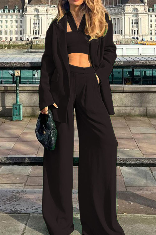 Nonnadress Fashion blazer Casual Pants Three-piece Set