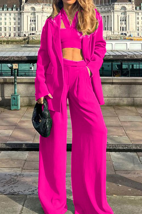 Nonnadress Fashion blazer Casual Pants Three-piece Set