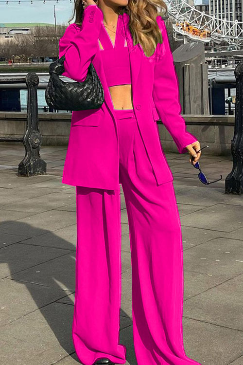 Nonnadress Fashion blazer Casual Pants Three-piece Set