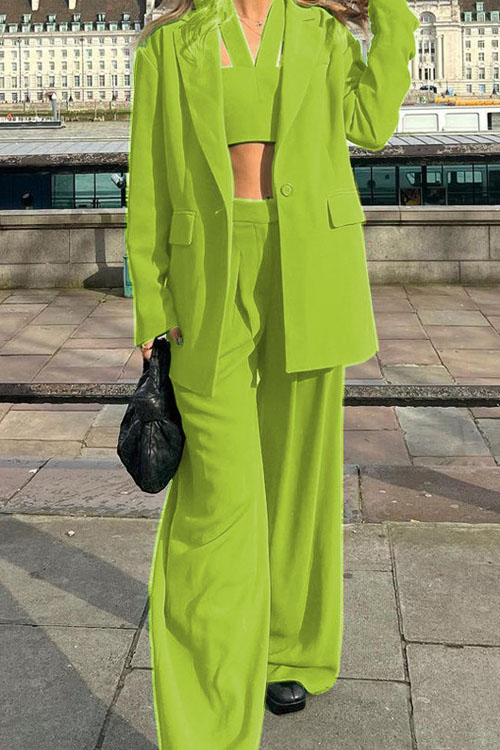 Nonnadress Fashion blazer Casual Pants Three-piece Set