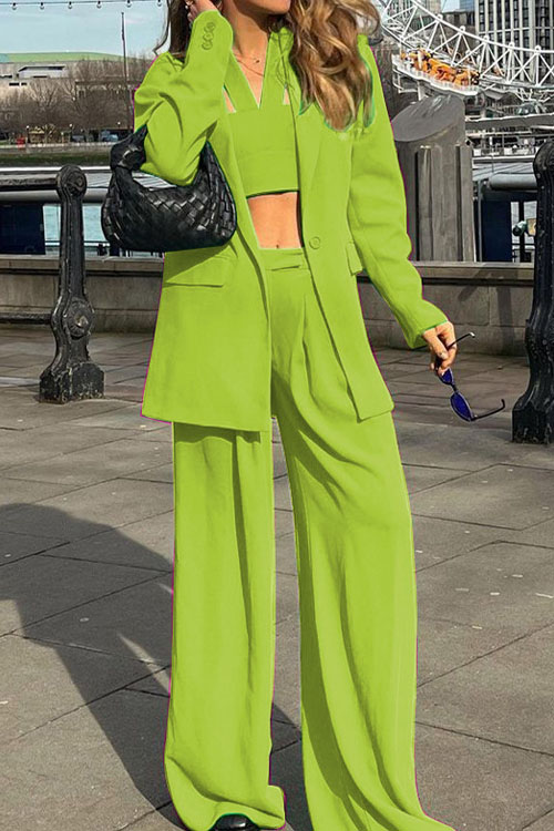 Nonnadress Fashion blazer Casual Pants Three-piece Set