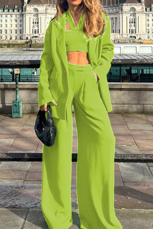 Nonnadress Fashion blazer Casual Pants Three-piece Set