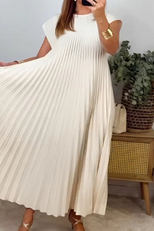 Nonnadress Sleeveless Loose Pleated Design Dress