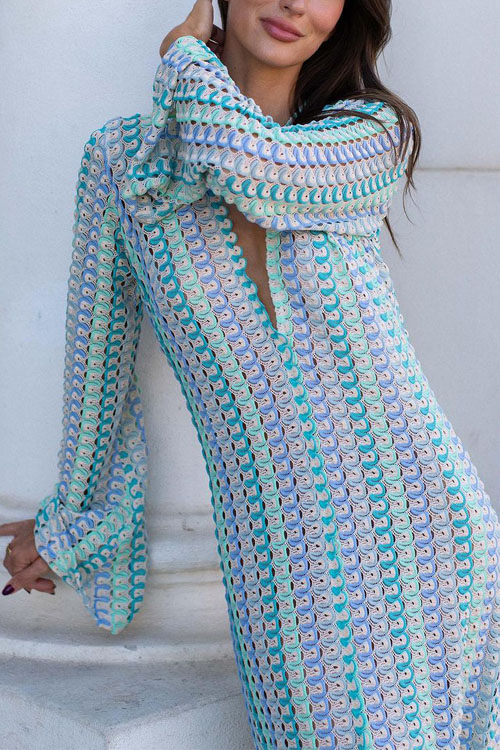 Nonnadress Lace Hollowed-out V-Neck Dress