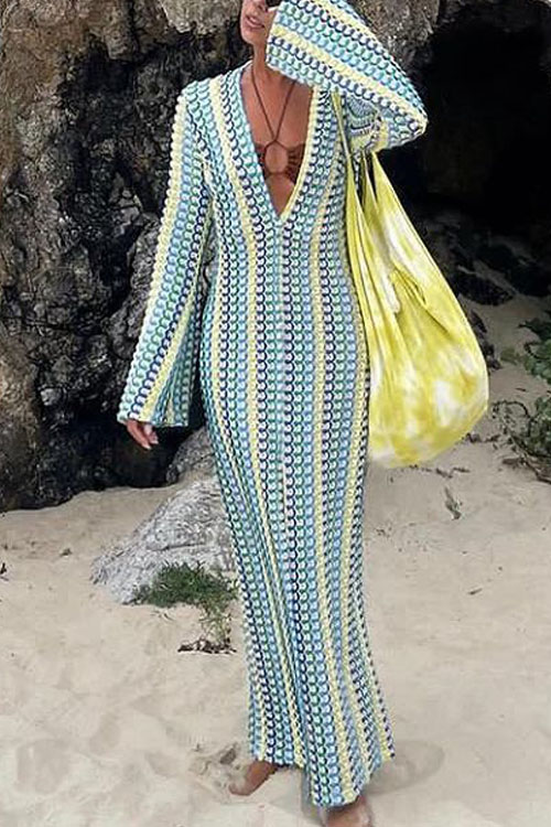 Nonnadress Lace Hollowed-out V-Neck Dress