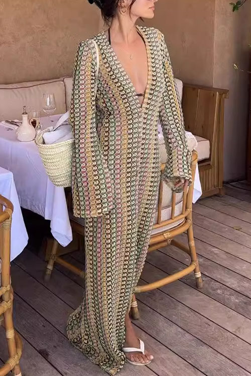 Nonnadress Lace Hollowed-out V-Neck Dress