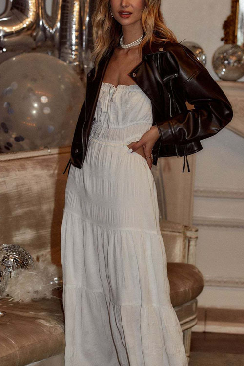 Nonnadress Solid Color Splice Open Back Maxi Dress