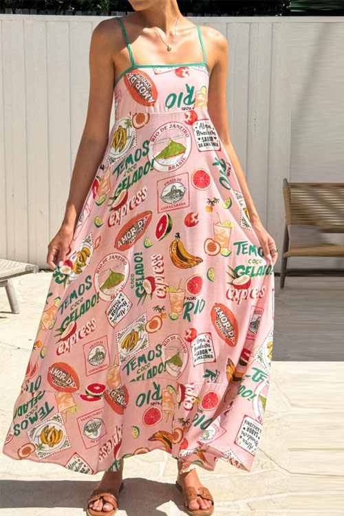 Nonnadress Flower High Waist Seaside Vacation Casual Swing Dress