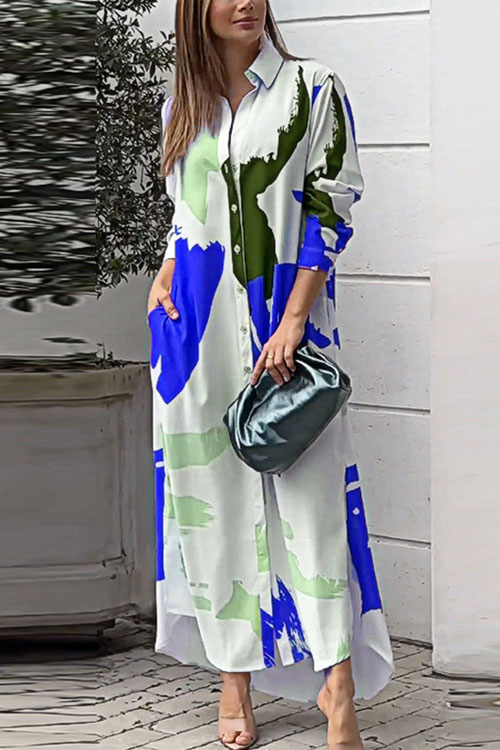 Nonnadress Casual Loose Split Shirt Dress