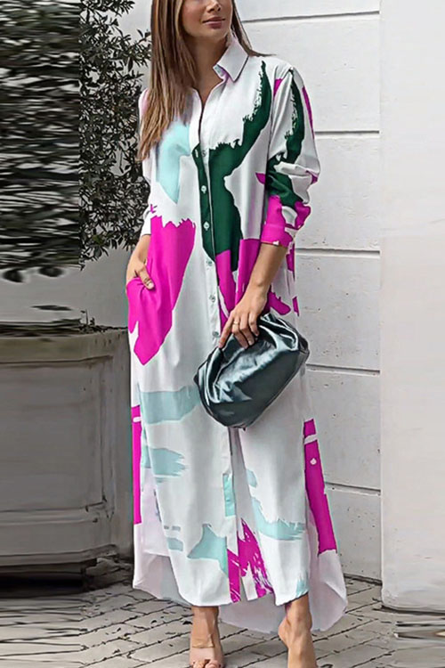 Nonnadress Casual Loose Split Shirt Dress