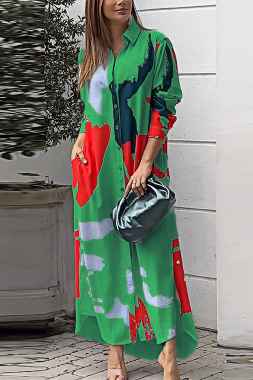 Nonnadress Casual Loose Split Shirt Dress