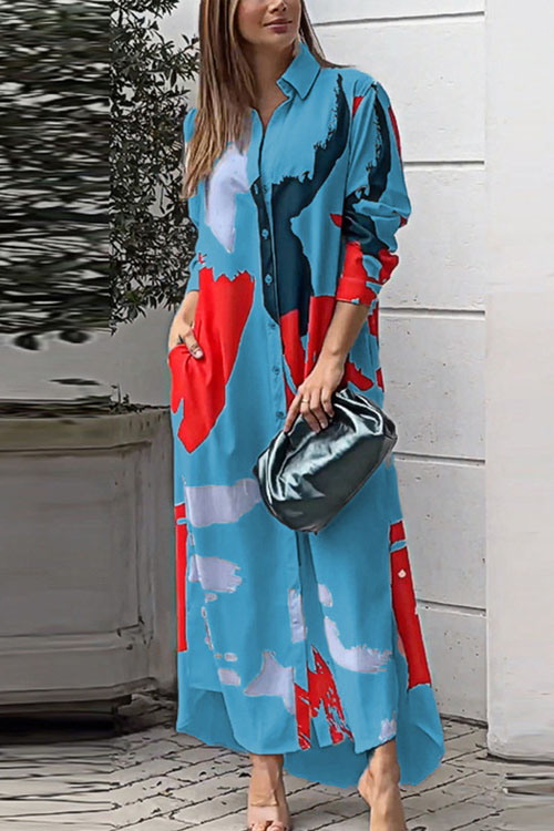 Nonnadress Casual Loose Split Shirt Dress