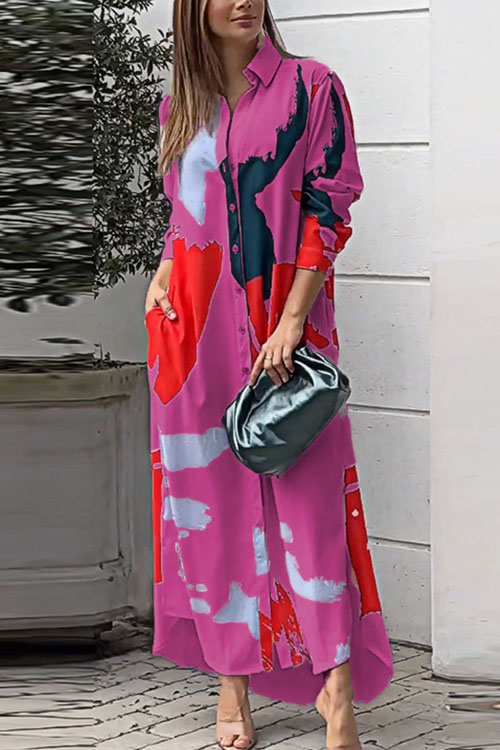 Nonnadress Casual Loose Split Shirt Dress