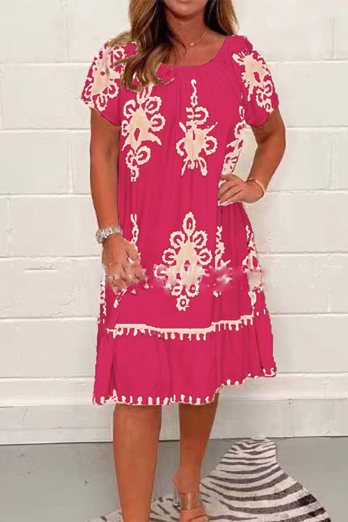 Nonnadress Summer Floral Short Sleeve Dress